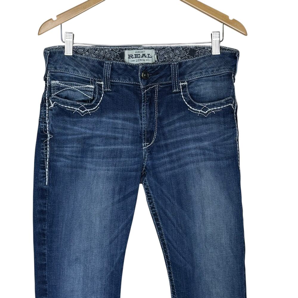 Ariat Real Women's Mid Rise Boot Cut Jeans Pre-Owned Size 32R - Picture 3 of 8